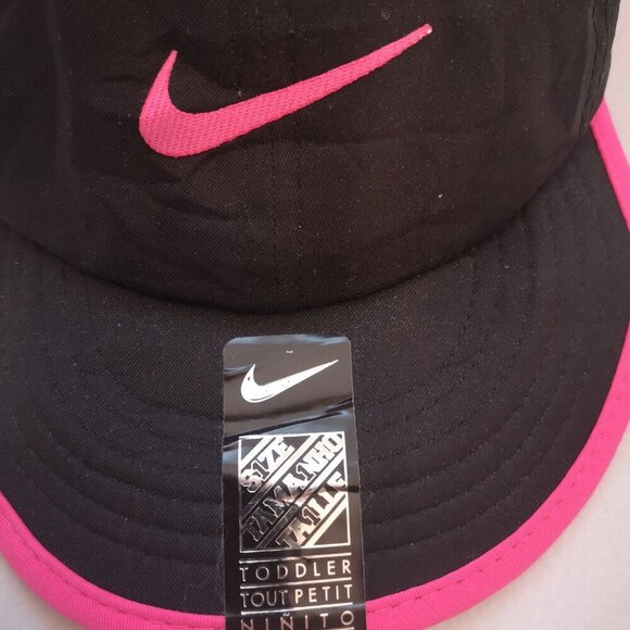 NWT Nike Toddler Size 2/4T Black with Hyper Pink Trim Baseball Hat - Picture 8 of 8